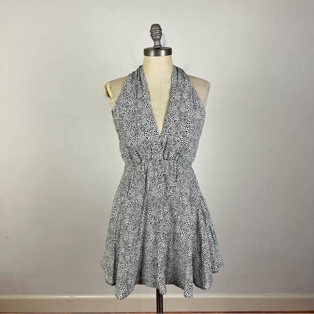 For Love and Lemons Speckled Open Back Mini Dress